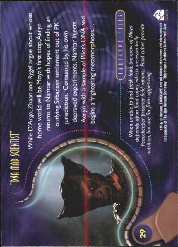2000 Rittenhouse Farscape Season One #29 DNA Mad Scientist back image