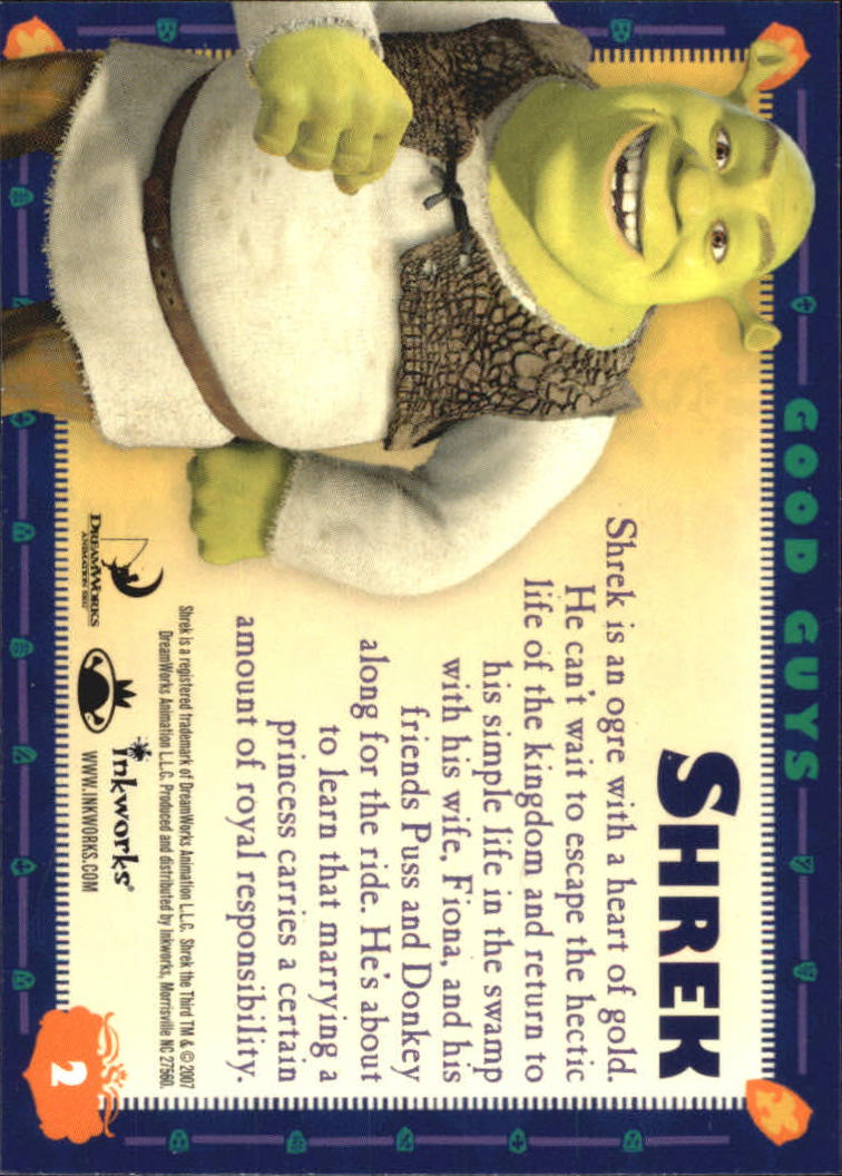 2007 Inkworks Shrek the Third #2 Shrek back image