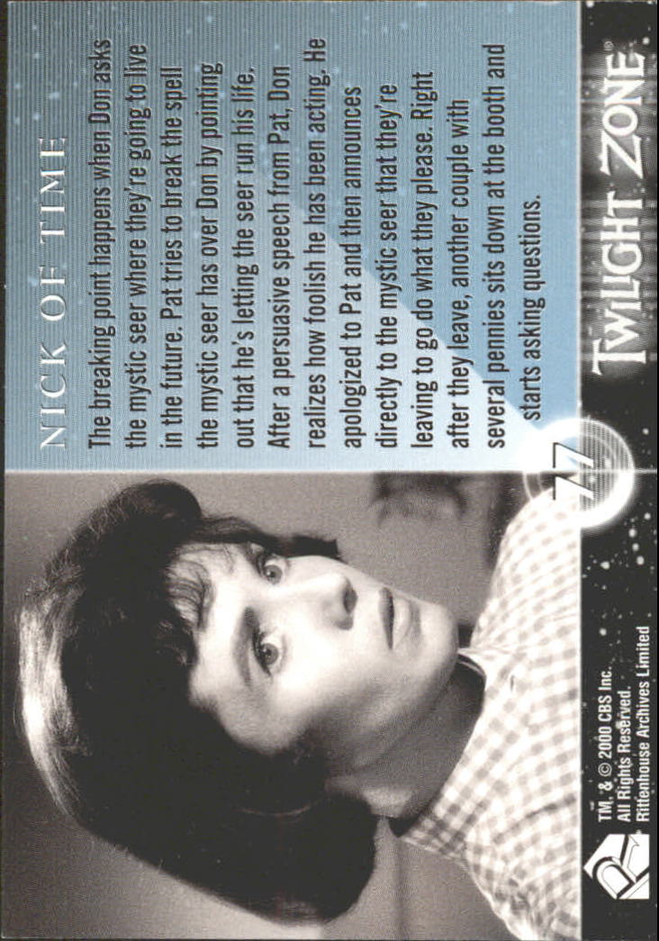 2000 Rittenhouse Twilight Zone The Next Dimension #77 Nick of Time ...