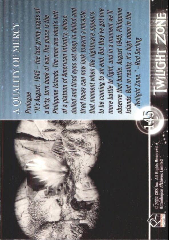 2002 Rittenhouse Twilight Zone Shadows and Substance #145 A Quality Of Mercy back image