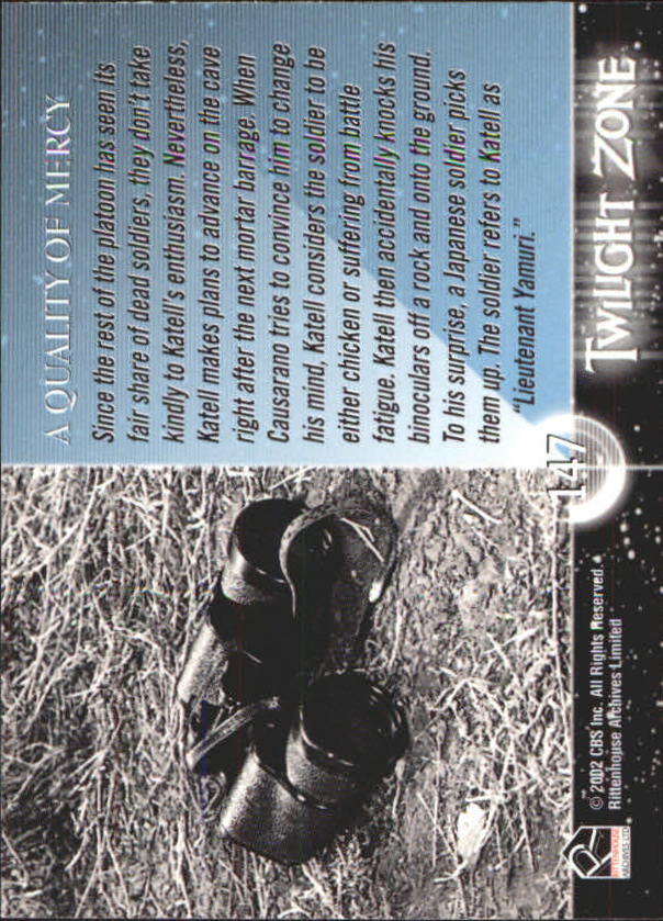 2002 Rittenhouse Twilight Zone Shadows and Substance #147 A Quality Of Mercy back image