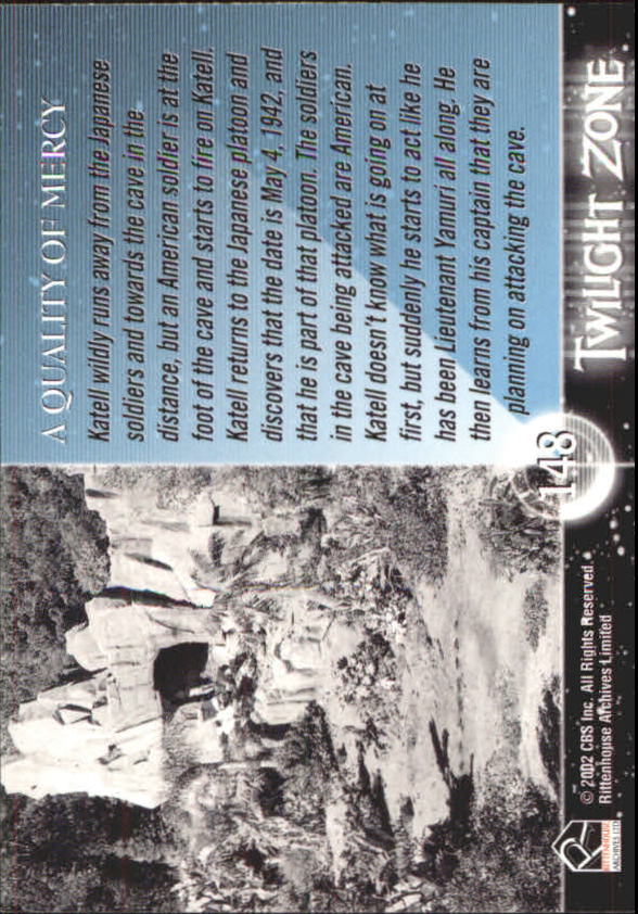 2002 Rittenhouse Twilight Zone Shadows and Substance #148 A Quality Of Mercy back image