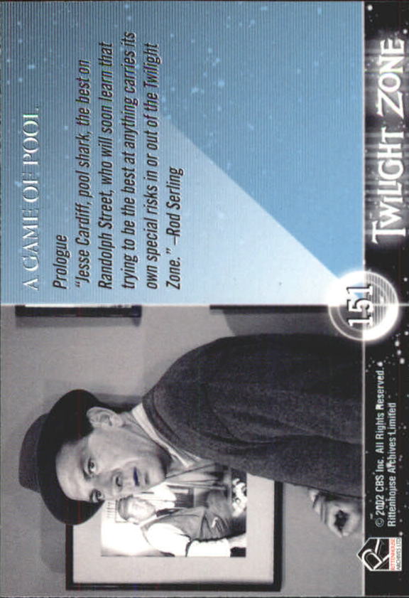 2002 Rittenhouse Twilight Zone Shadows and Substance #151 A Game Of Pool back image