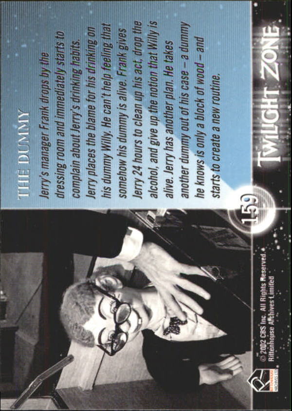 2002 Rittenhouse Twilight Zone Shadows and Substance #159 The Dummy back image