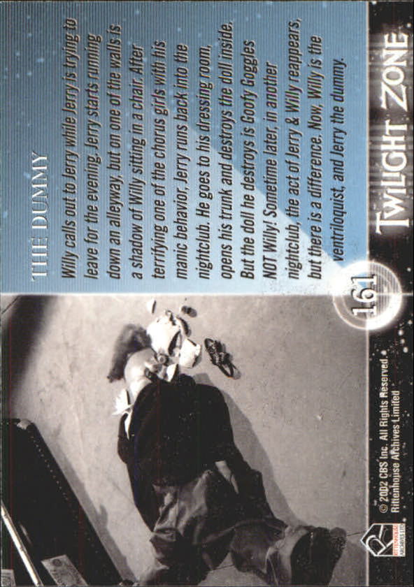2002 Rittenhouse Twilight Zone Shadows and Substance #161 The Dummy back image