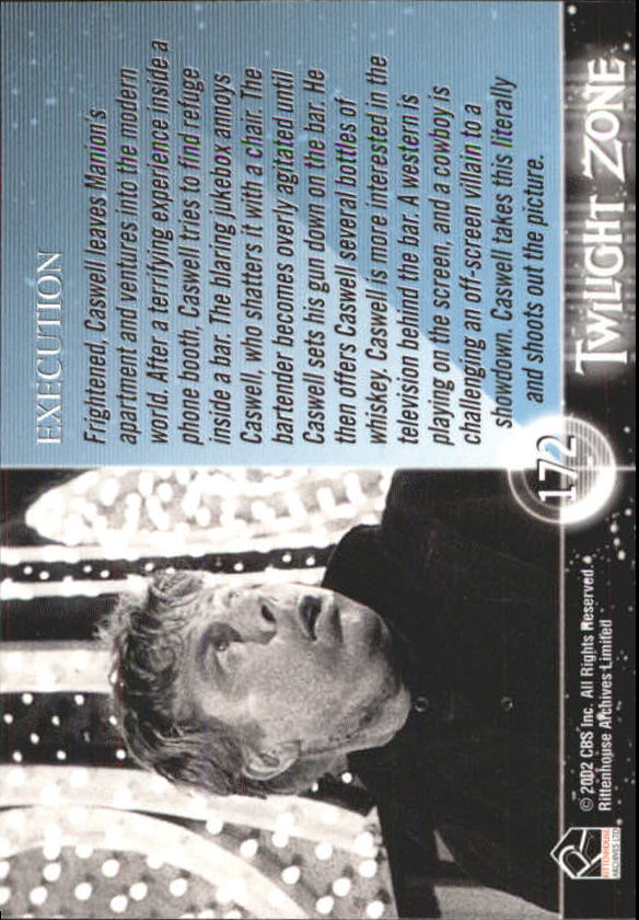 2002 Rittenhouse Twilight Zone Shadows and Substance #172 Execution back image