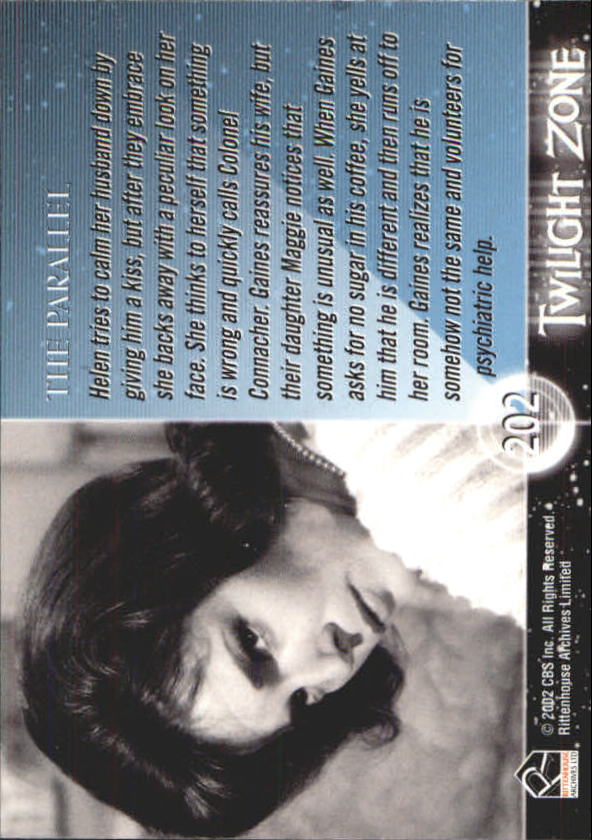 2002 Rittenhouse Twilight Zone Shadows and Substance #202 The Parallel back image