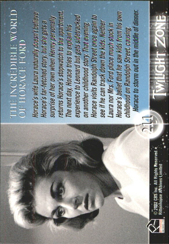 2002 Rittenhouse Twilight Zone Shadows and Substance #211 The Incredible World Of Horace Ford back image