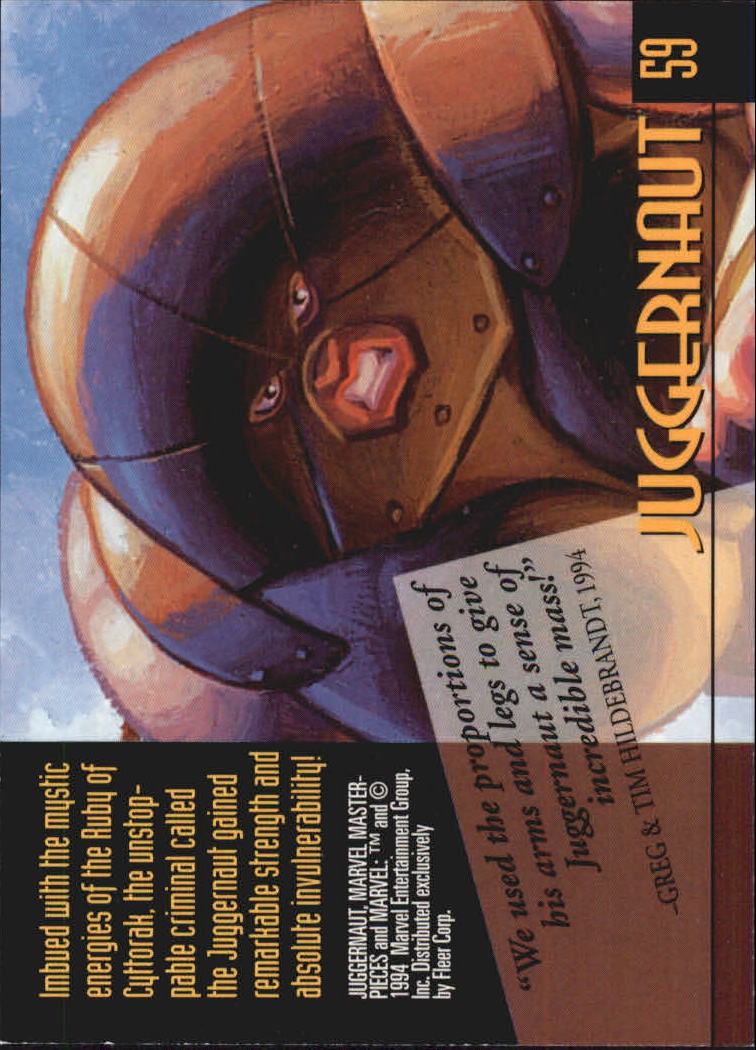 1994 Fleer Marvel Masterpieces #59 Juggernaut back image