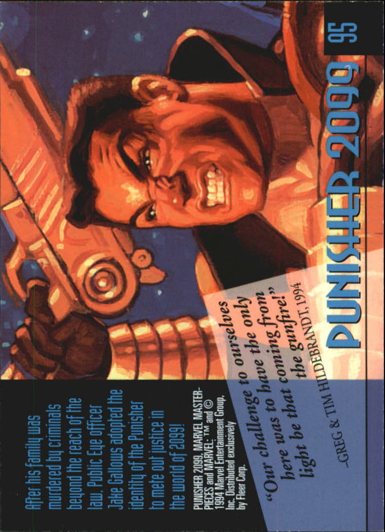 1994 Fleer Marvel Masterpieces #95 Punisher 2099 back image