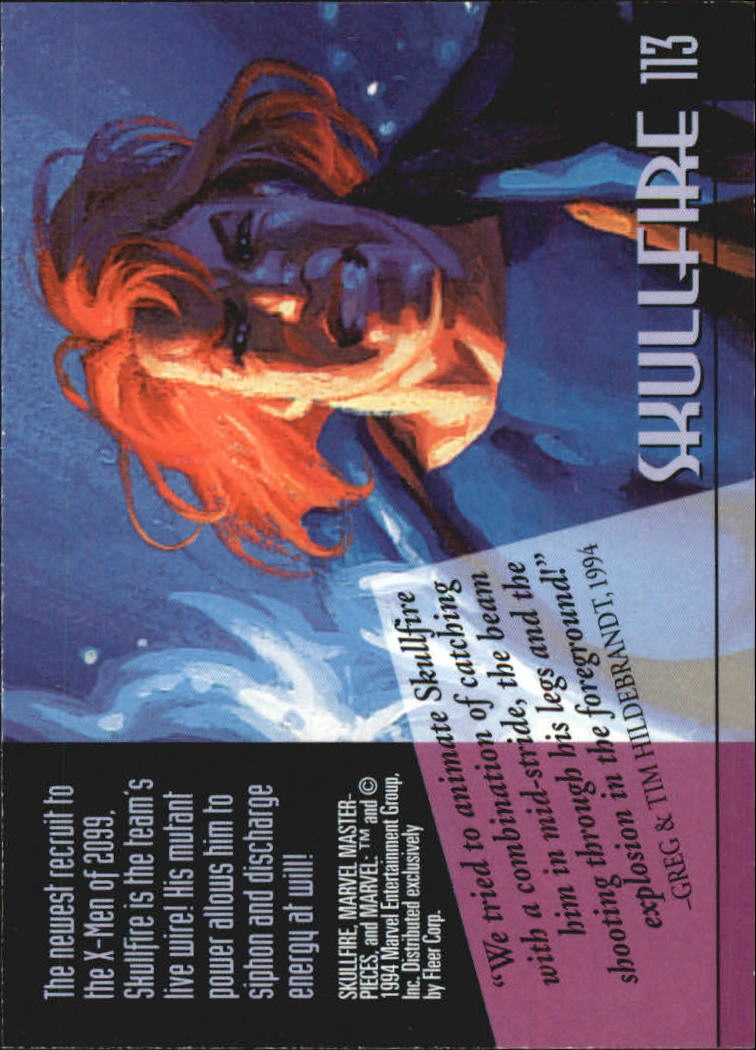 1994 Fleer Marvel Masterpieces #113 Skullfire back image