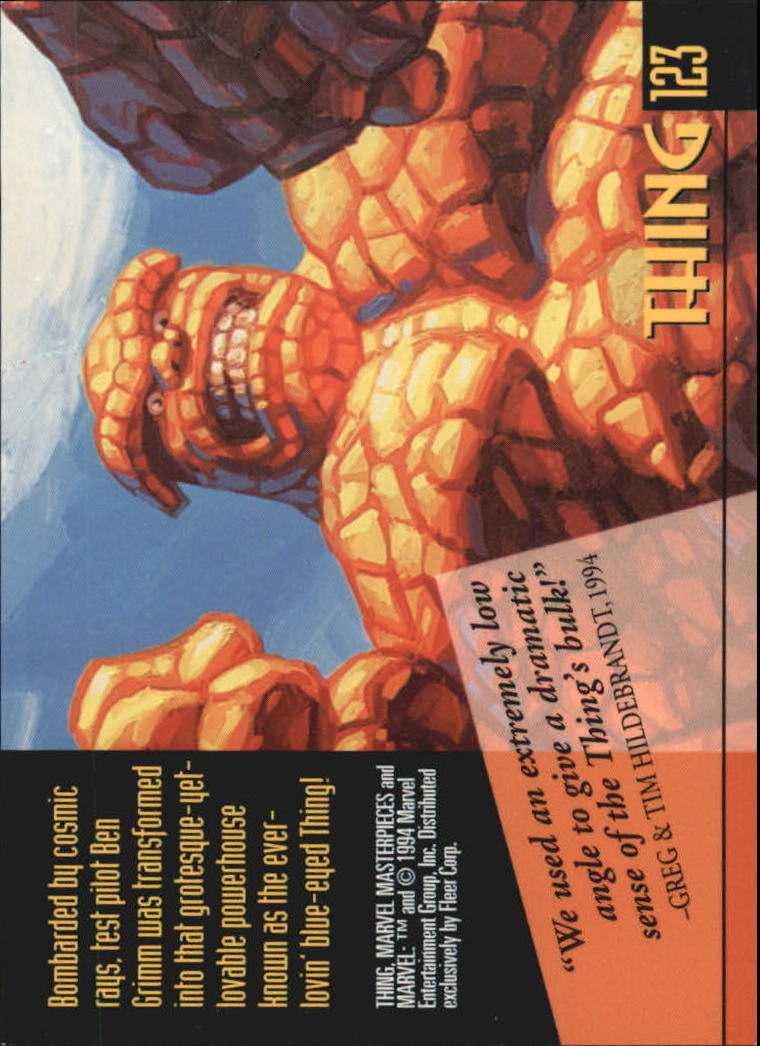 1994 Fleer Marvel Masterpieces #123 Thing back image