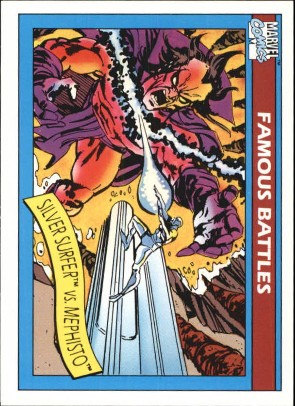 1990 Impel Marvel Universe I #96 Silver Surfer vs. Mephisto