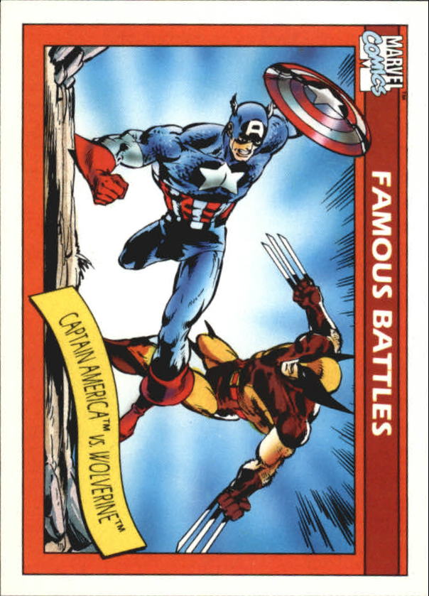 1990 Impel Marvel Universe I #115 Captain America vs. Wolverine