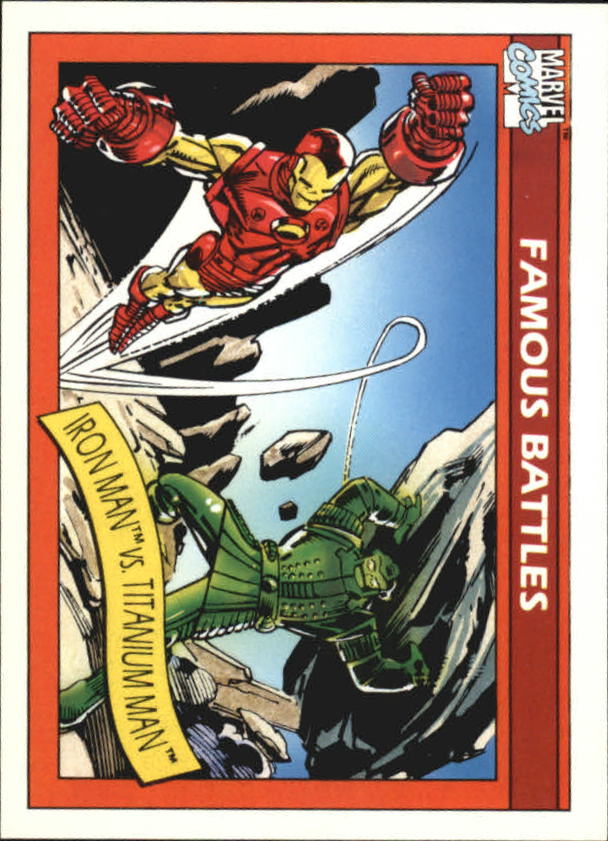 1990 Impel Marvel Universe I #121 Iron Man vs. Titanium Man