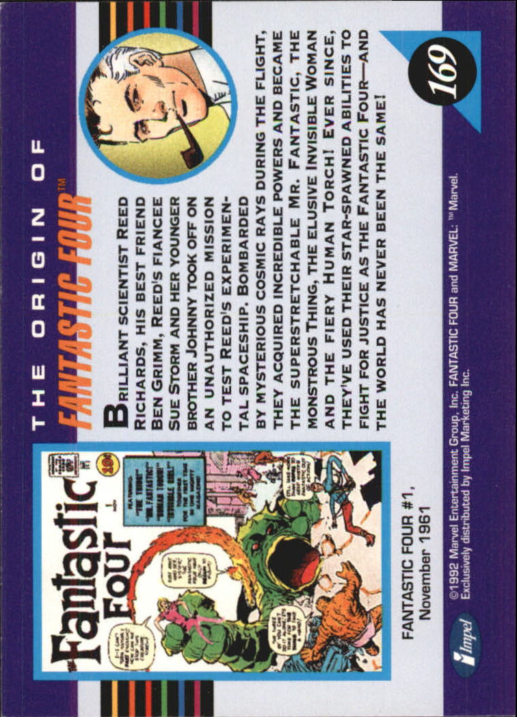 1992 Impel Marvel Universe III #169 Fantastic Four back image