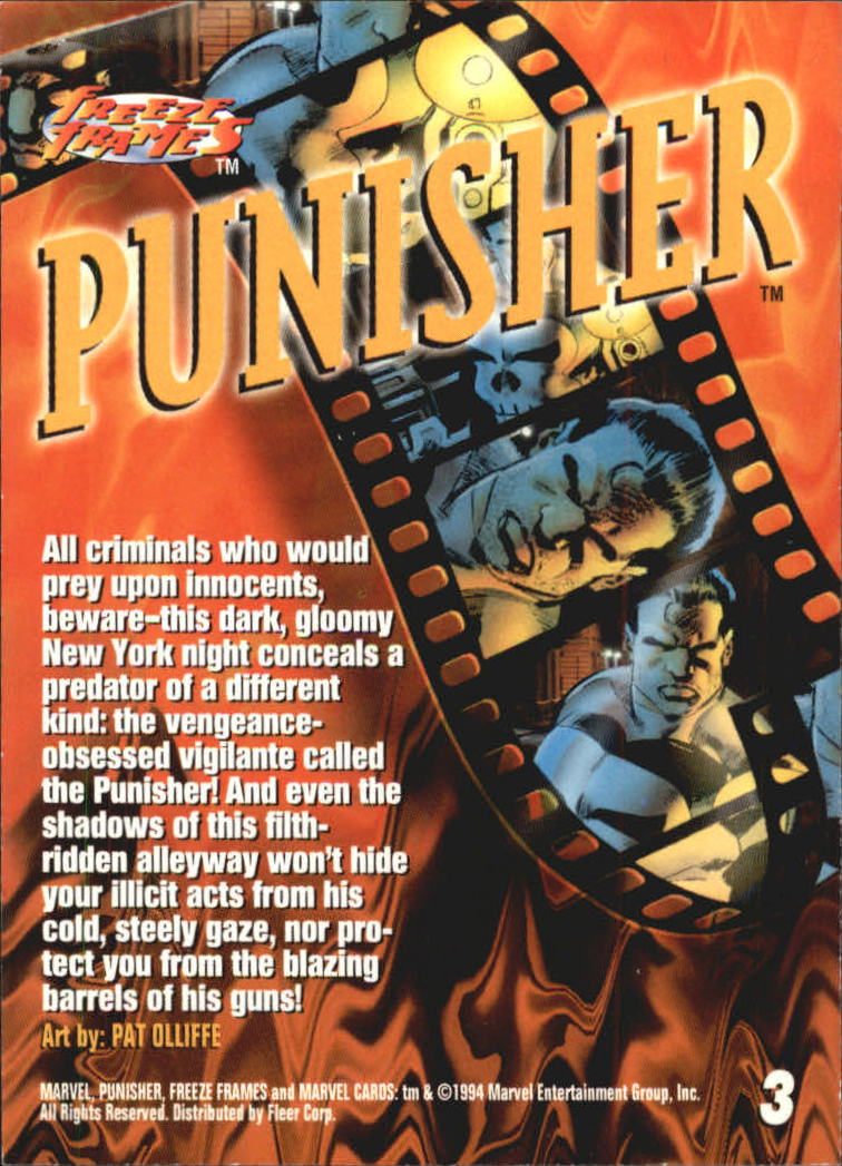 1994 Fleer Marvel Universe V #3 Punisher back image