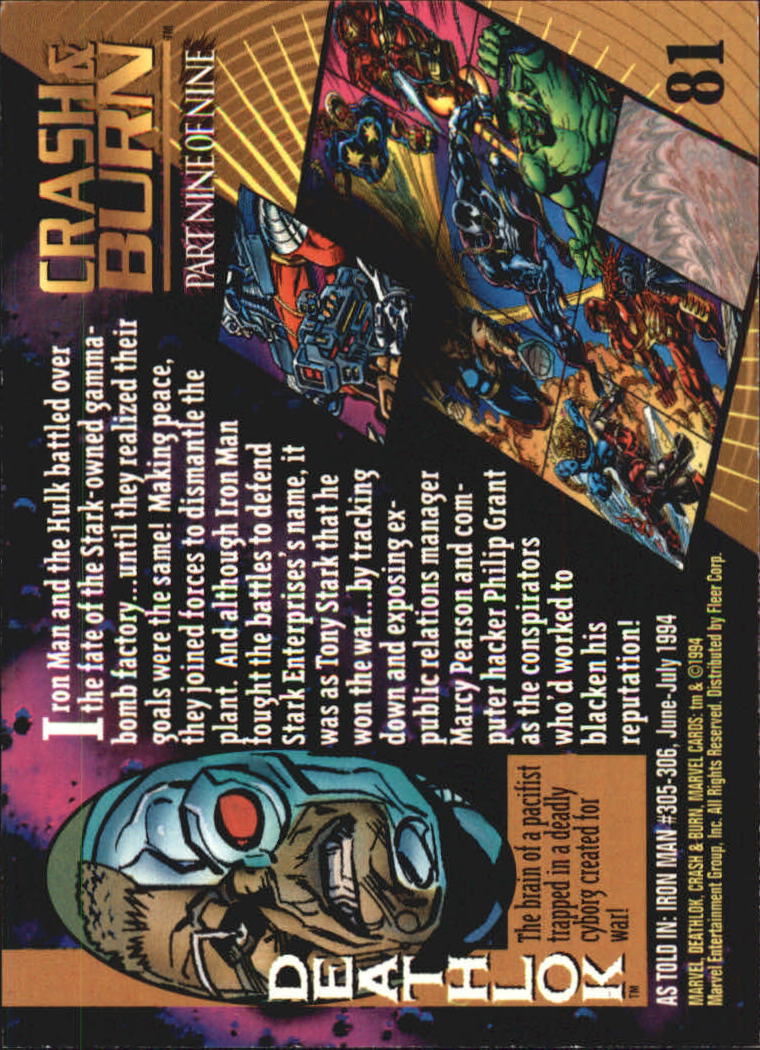 1994 Fleer Marvel Universe V #81 Deathlok back image