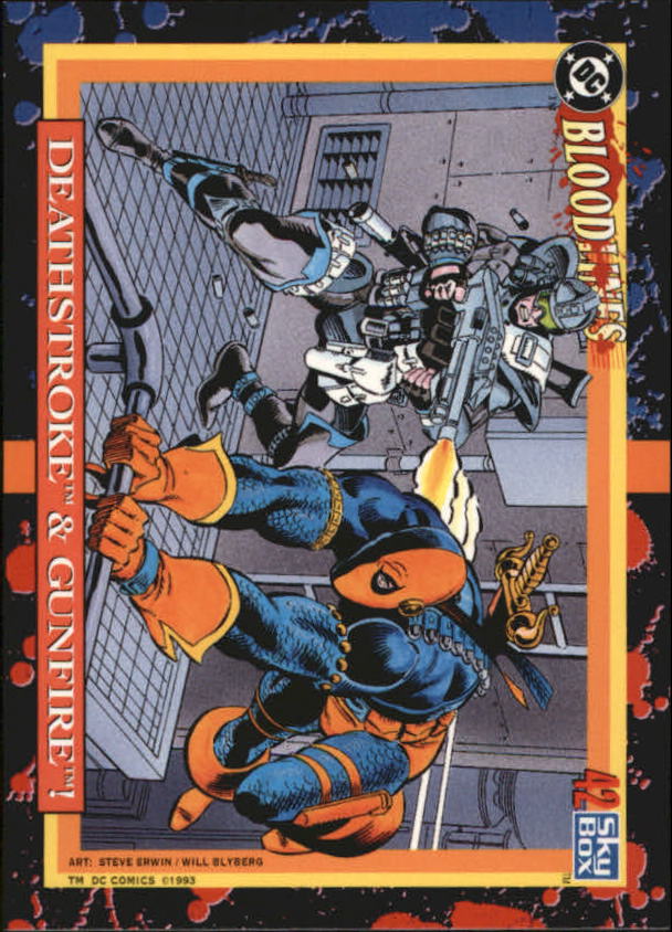 1993 SkyBox DC Bloodlines #42 Deathstroke and Gunfire
