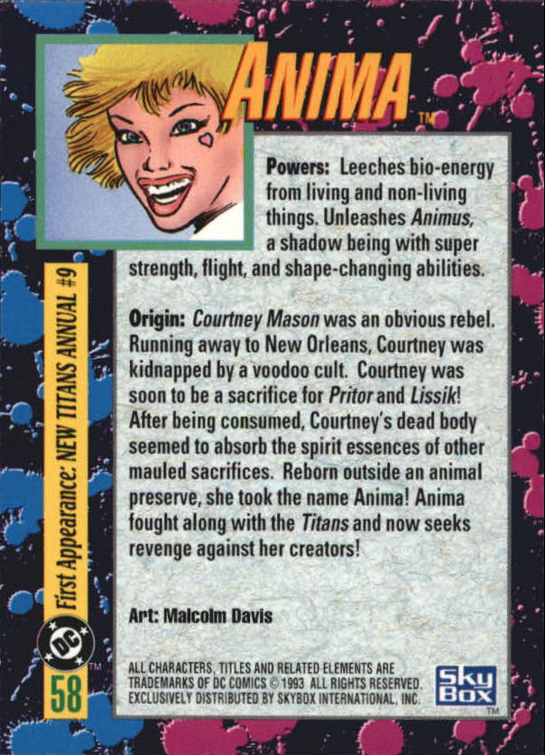 DC Bloodlines (1993 Skybox) "Main Set" Base Cards - Picture 117 of 163