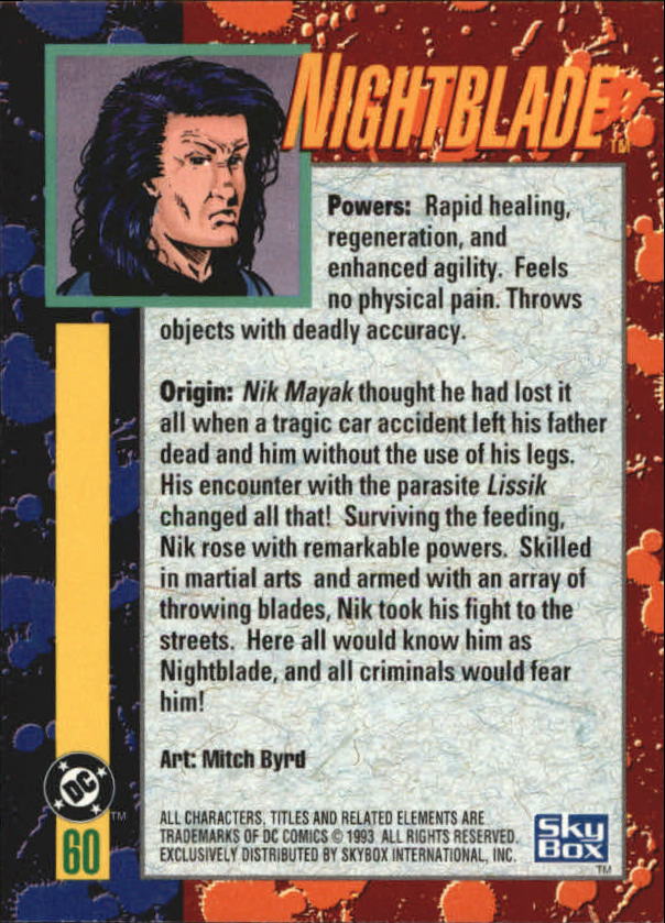 DC Bloodlines (1993 Skybox) "Main Set" Base Cards - Picture 121 of 163