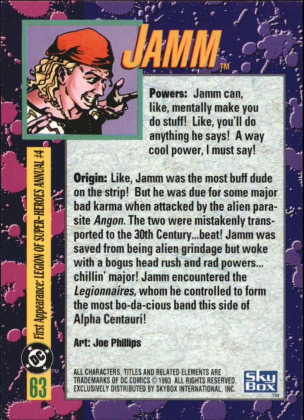 DC Bloodlines (1993 Skybox) "Main Set" Base Cards - Picture 127 of 163