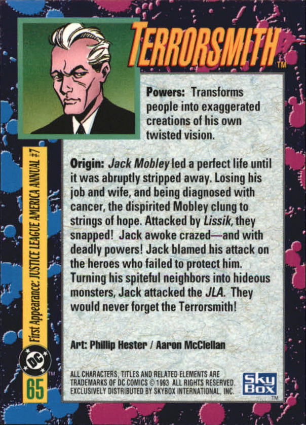 DC Bloodlines (1993 Skybox) "Main Set" Base Cards - Picture 131 of 163