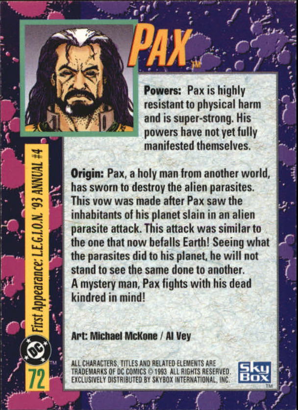 DC Bloodlines (1993 Skybox) "Main Set" Base Cards - Picture 145 of 163