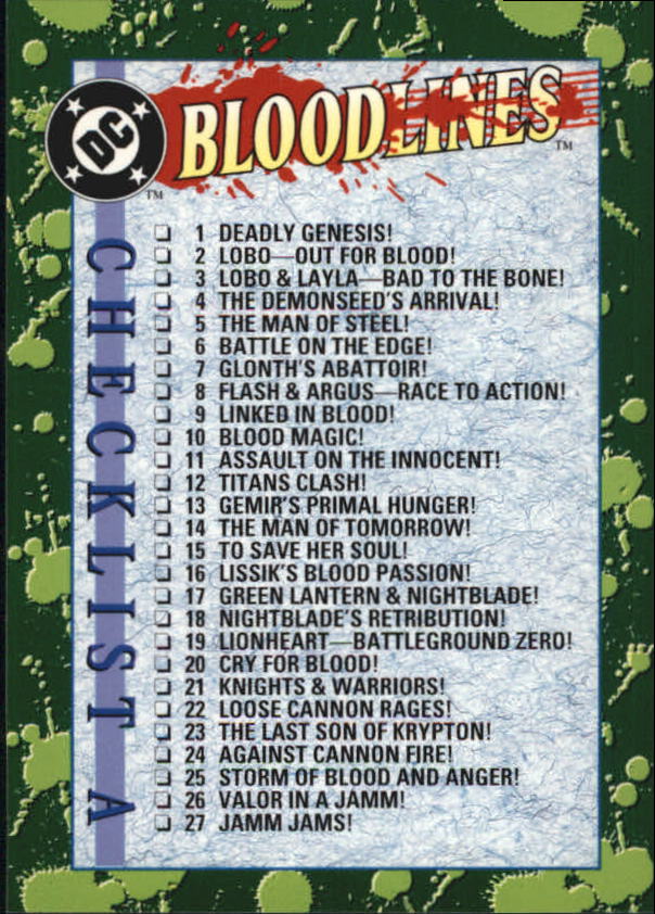 DC Bloodlines (1993 Skybox) "Main Set" Base Cards - Picture 160 of 163