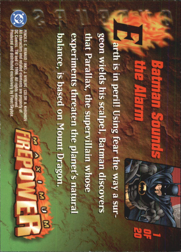 DC Outburst Firepower (1996 Skybox) ""Insert and Promo"" Karten - Bild 5 von 31