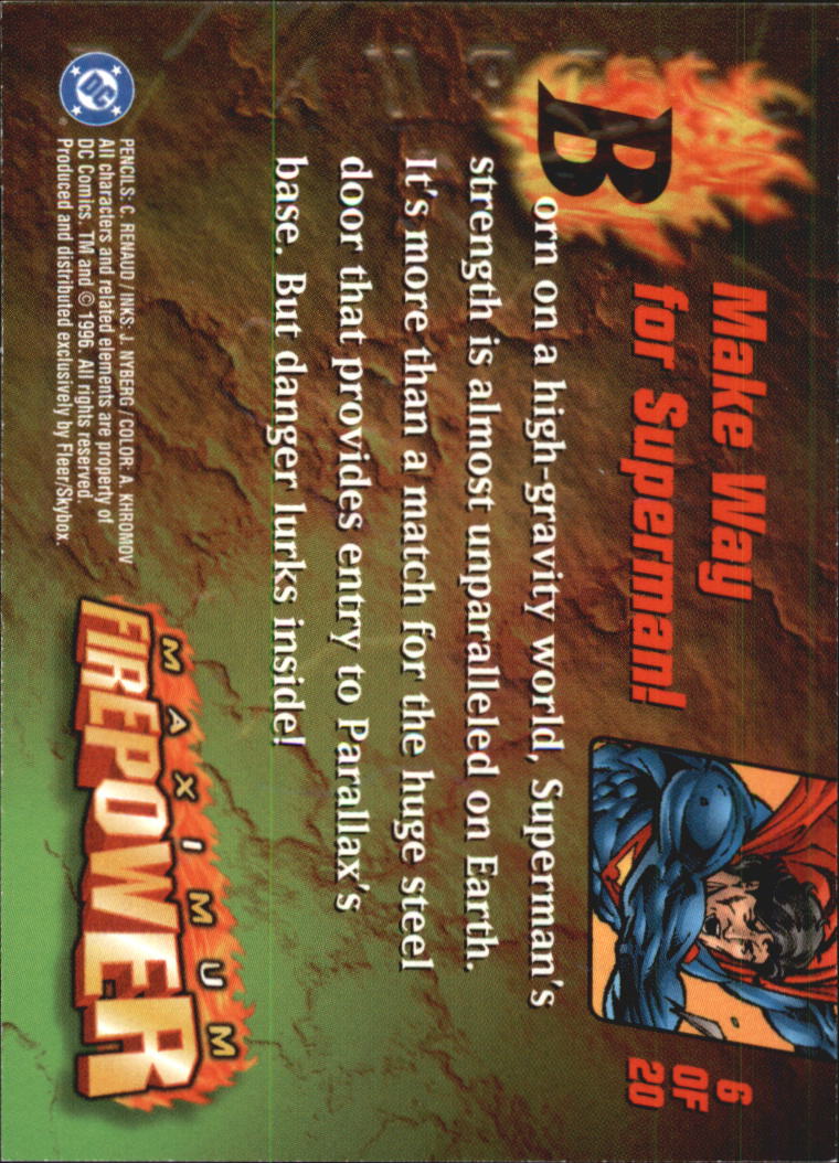 DC Outburst Firepower (1996 Skybox) ""Insert and Promo"" Karten - Bild 13 von 31