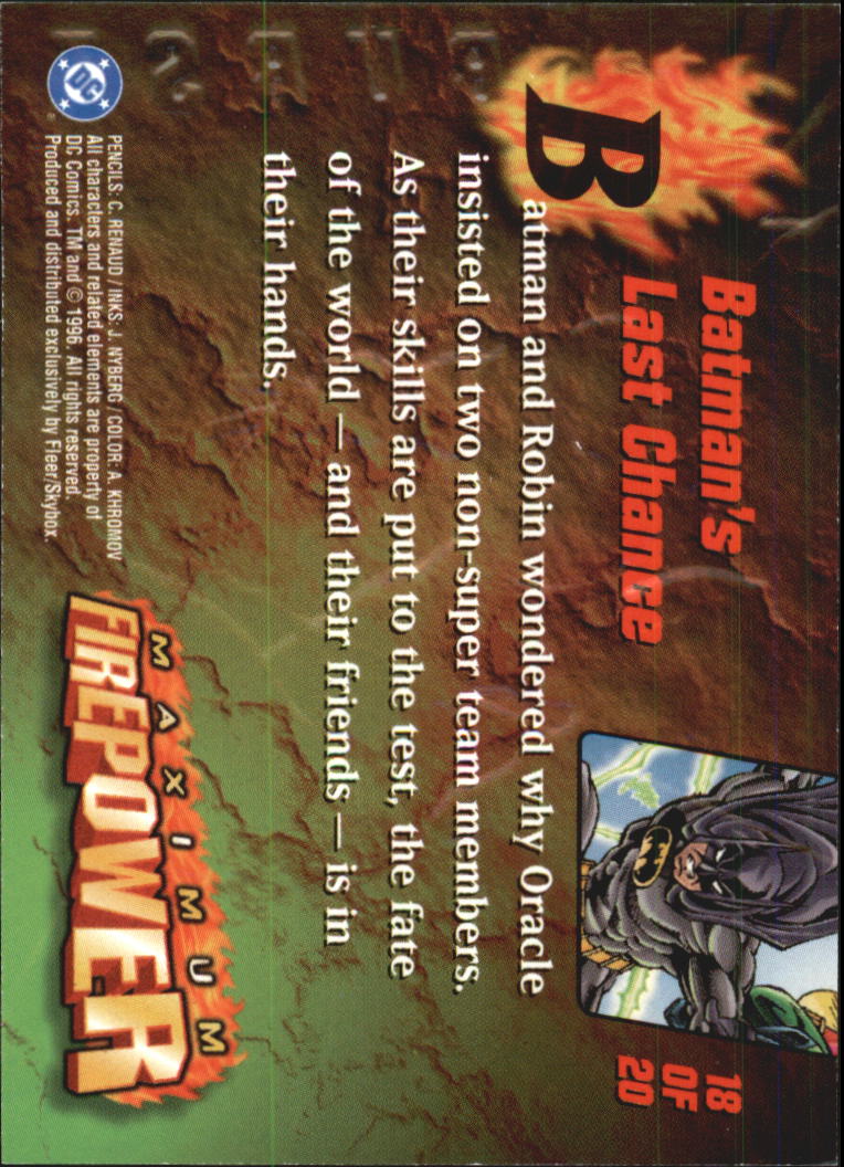 DC Outburst Firepower (1996 Skybox) ""Insert and Promo"" Karten - Bild 25 von 31