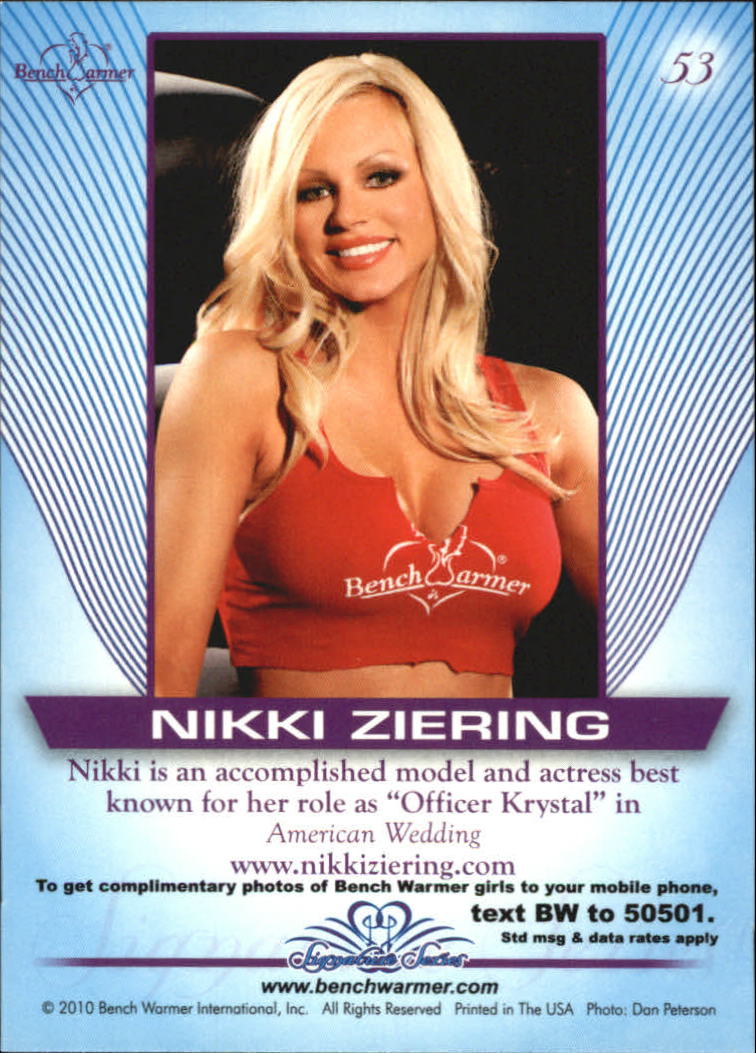 2010 Bench Warmer Signature Series #53 Nikki Ziering back image