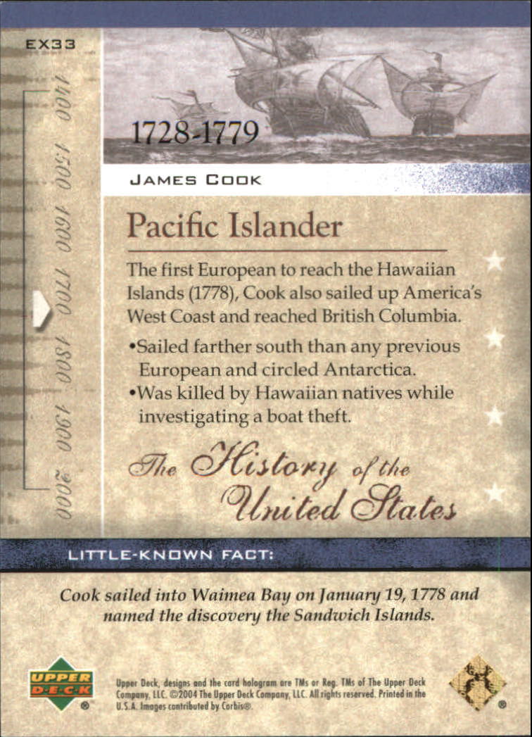 2004 Upper Deck History of the United States EX33 James Cook NMMT