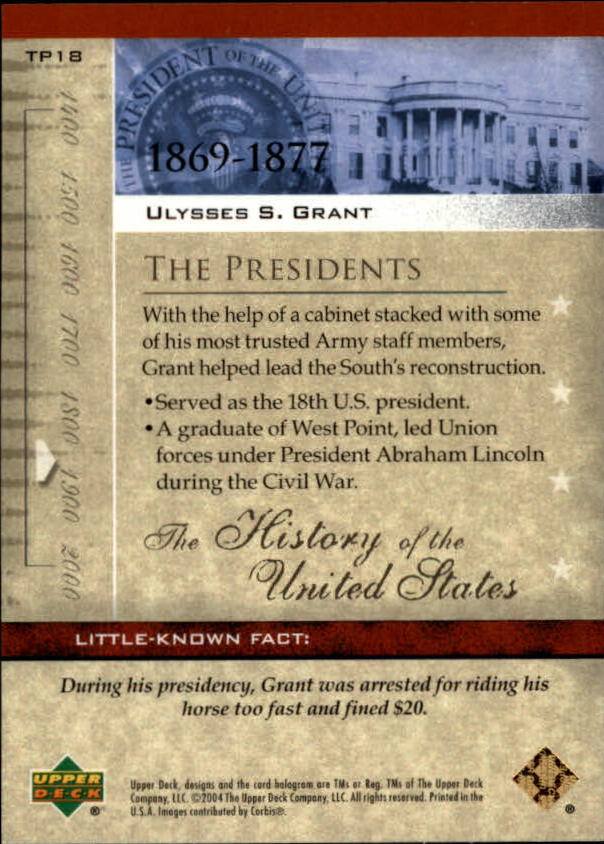 2004 Upper Deck History of the United States TP18 Ulysses S. Grant