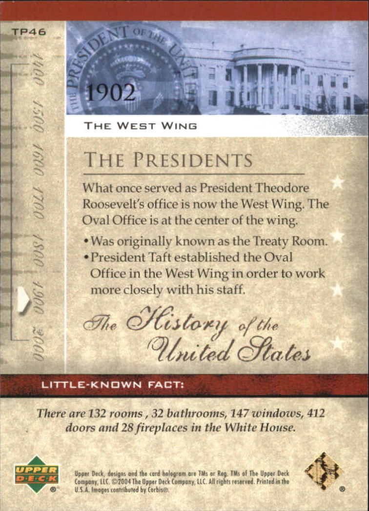 2004 Upper Deck History of the United States #TP46 The West Wing back image