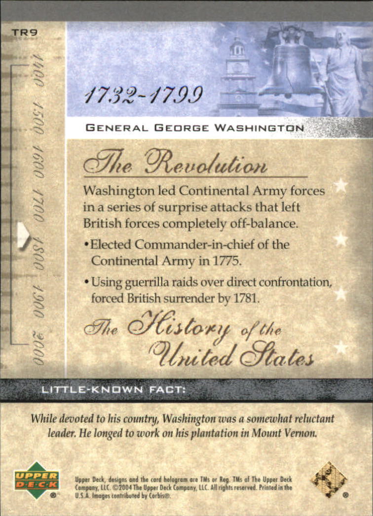 2004 Upper Deck History of the United States #TR9 General George ...