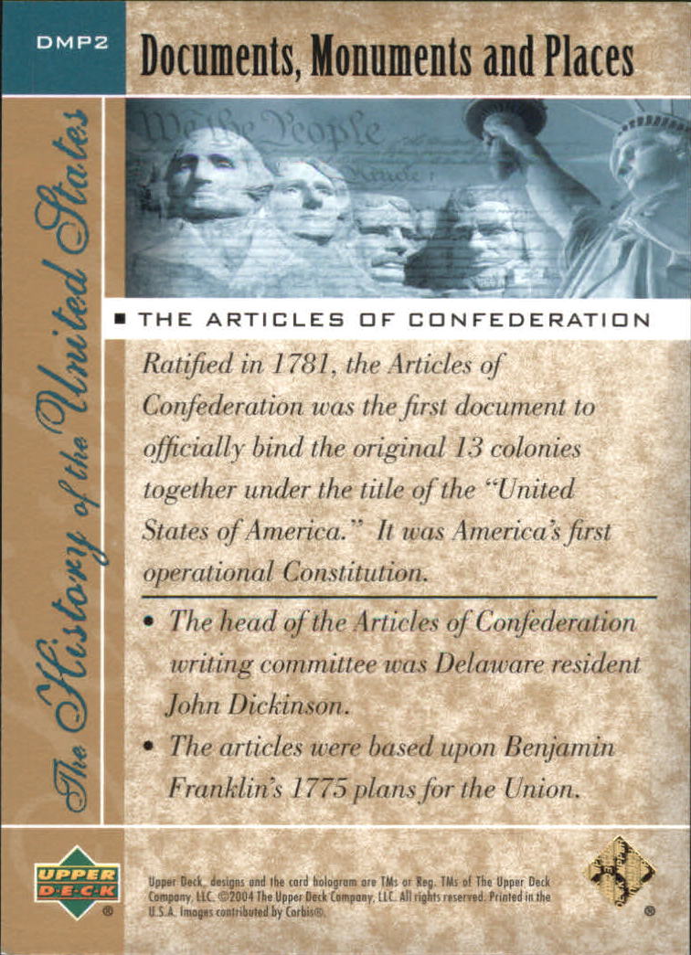 2004 Upper Deck History of the United States Documents Monuments and ...