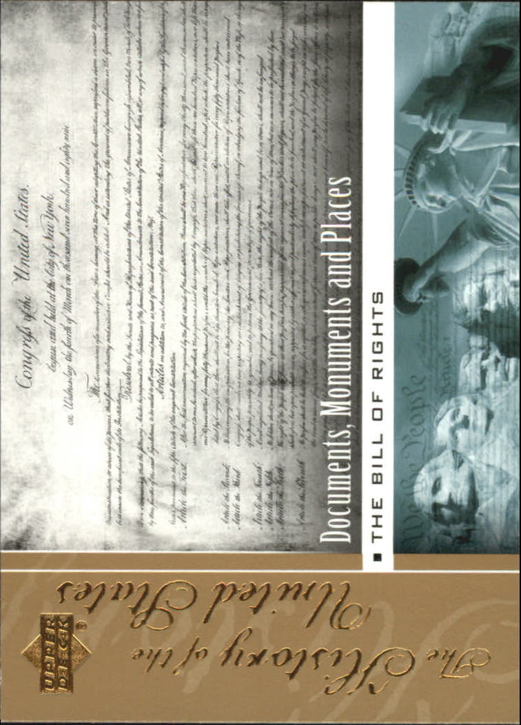 2004 Upper Deck History of the United States Documents Monuments and Places #DMP5 The Bill of Rights