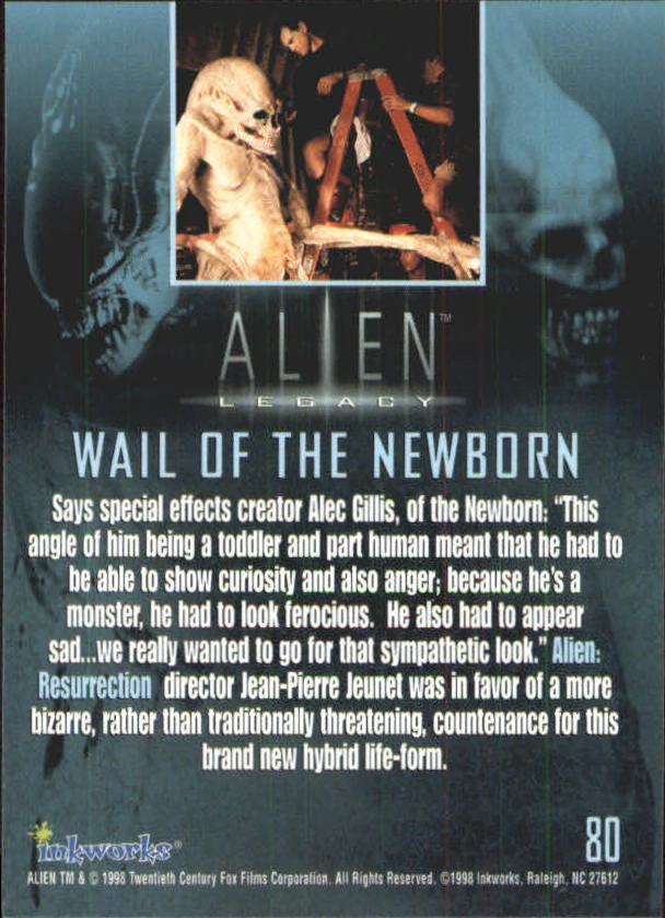 1998 Inkworks Alien Legacy #80 Wail of the Newborn back image