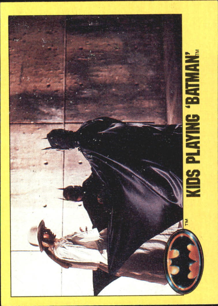 Batman 221 1989 Topps Batman Movie #221 Kids Playing Batman - NM-MT