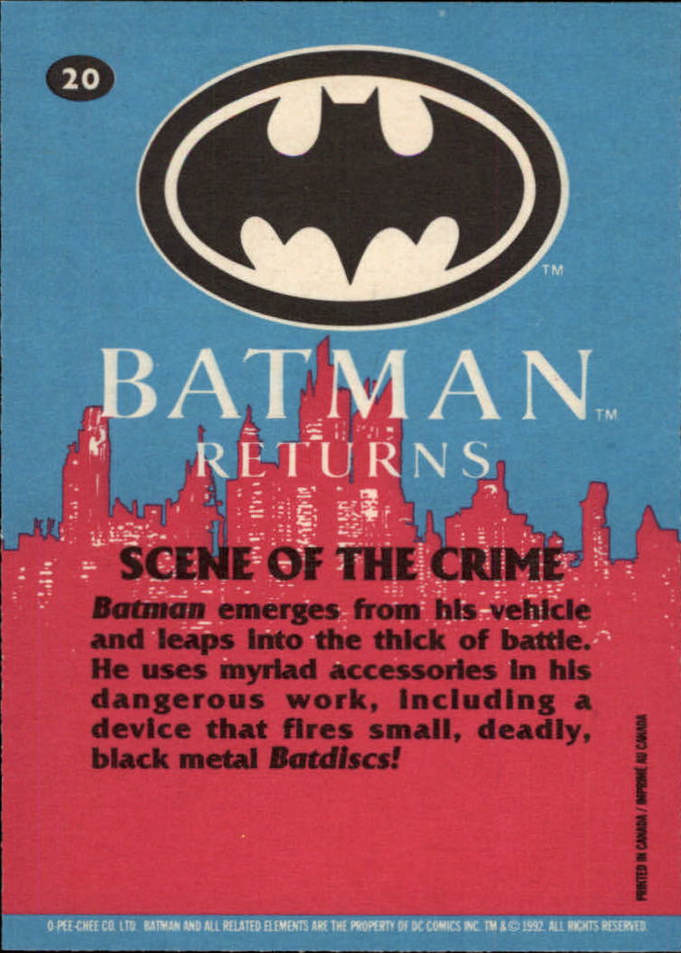 1992 O-Pee-Chee Batman Returns #20 Scene of the Crime back image