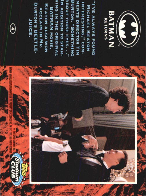 1992 Stadium Club Batman Returns #4 I've always found Michael Keaton back image