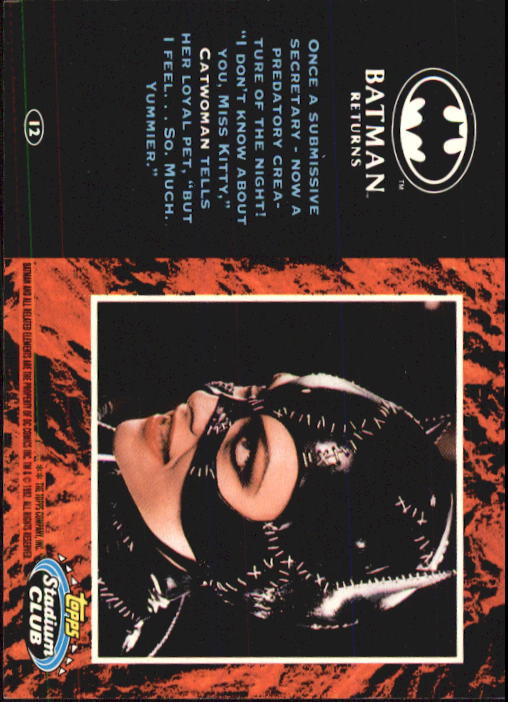 1992 Stadium Club Batman Returns #12 Once a submissive secretary back image