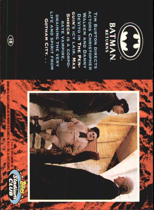 1992 Stadium Club Batman Returns #18 Tim Burton directs actors back image