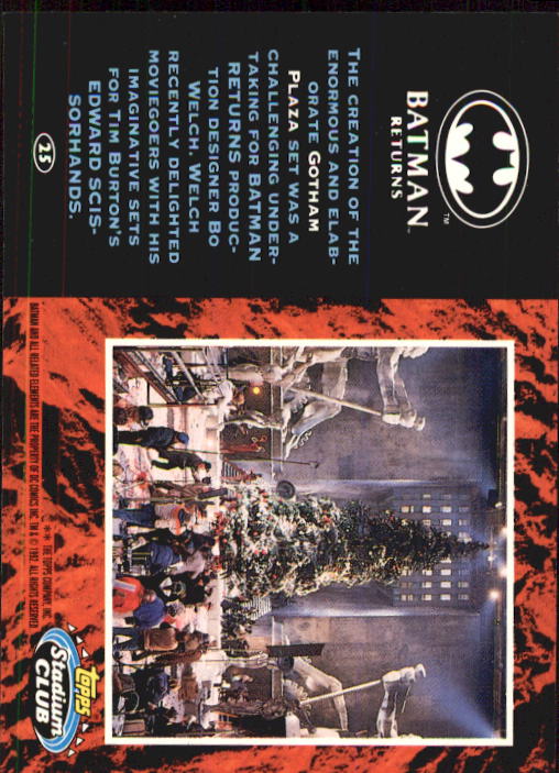 1992 Stadium Club Batman Returns #25 The creation of the enormous back image