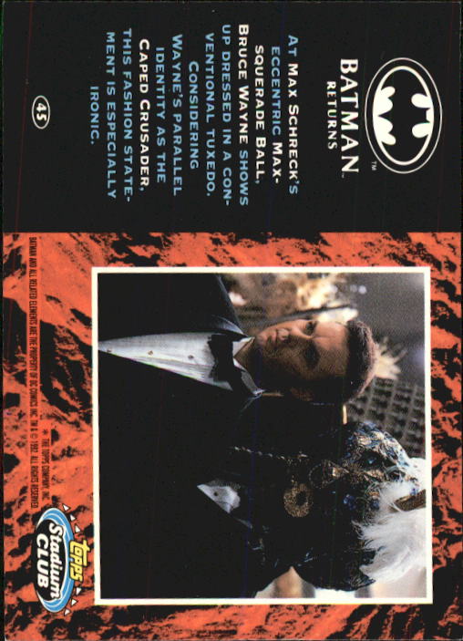1992 Stadium Club Batman Returns #45 At Max Shreck's eccentric Maxsquerade back image