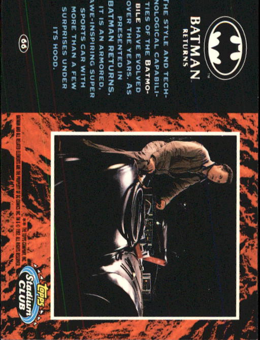1992 Stadium Club Batman Returns #66 The style and technological capabilities back image