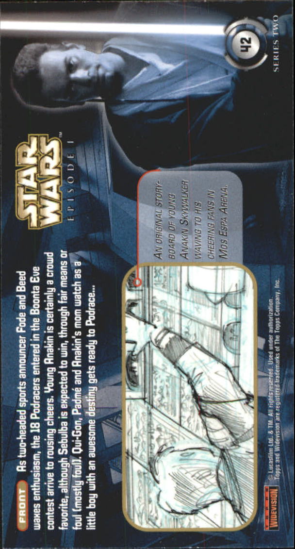 1999 Topps Widevision Star Wars Episode I Series Two #42 Arriving in the Arena back image