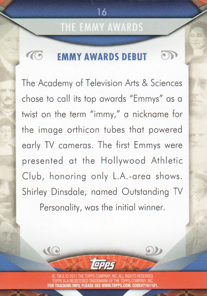 2011 Topps American Pie #16 The Emmy Awards back image